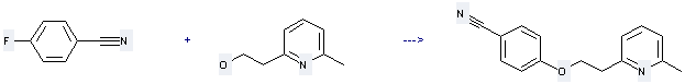 2-Pyridineethanol,6-methyl- and 4-Fluoro-benzonitrile can be used to produce 4-[2-(6-Methyl-2-pyridyl)ethoxy]benzonitrile 